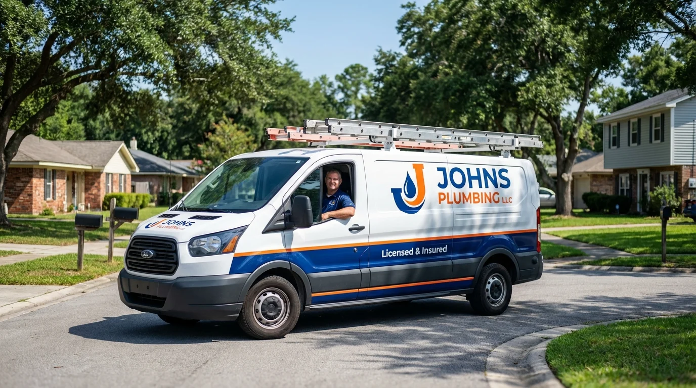 Johns Plumbing LLC service van in Parkers Prairie, MN