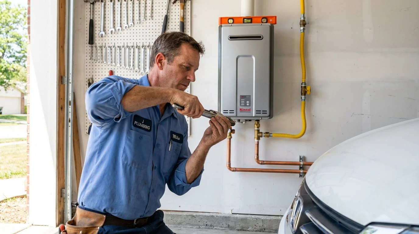 Tankless water heater installation by a Johns Plumbing LLC plumber in Parkers Prairie